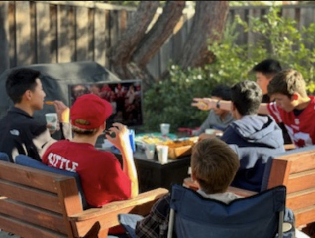 Friends and family sat around the TV to watch the Niners go at it for the Lombardi Trophy.